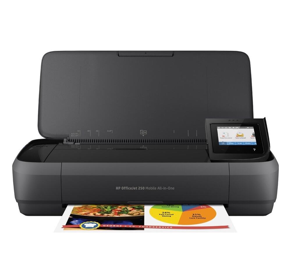 HP - OfficeJet 250 Mobile Wireless All-In-One Inkjet Printer - Black